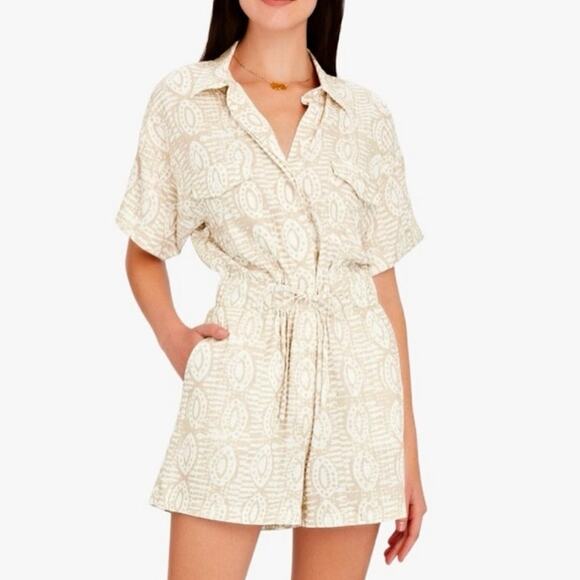 Intermix Piper Printed Poplin Romper - Women's Size 14 - Picture 1 of 15